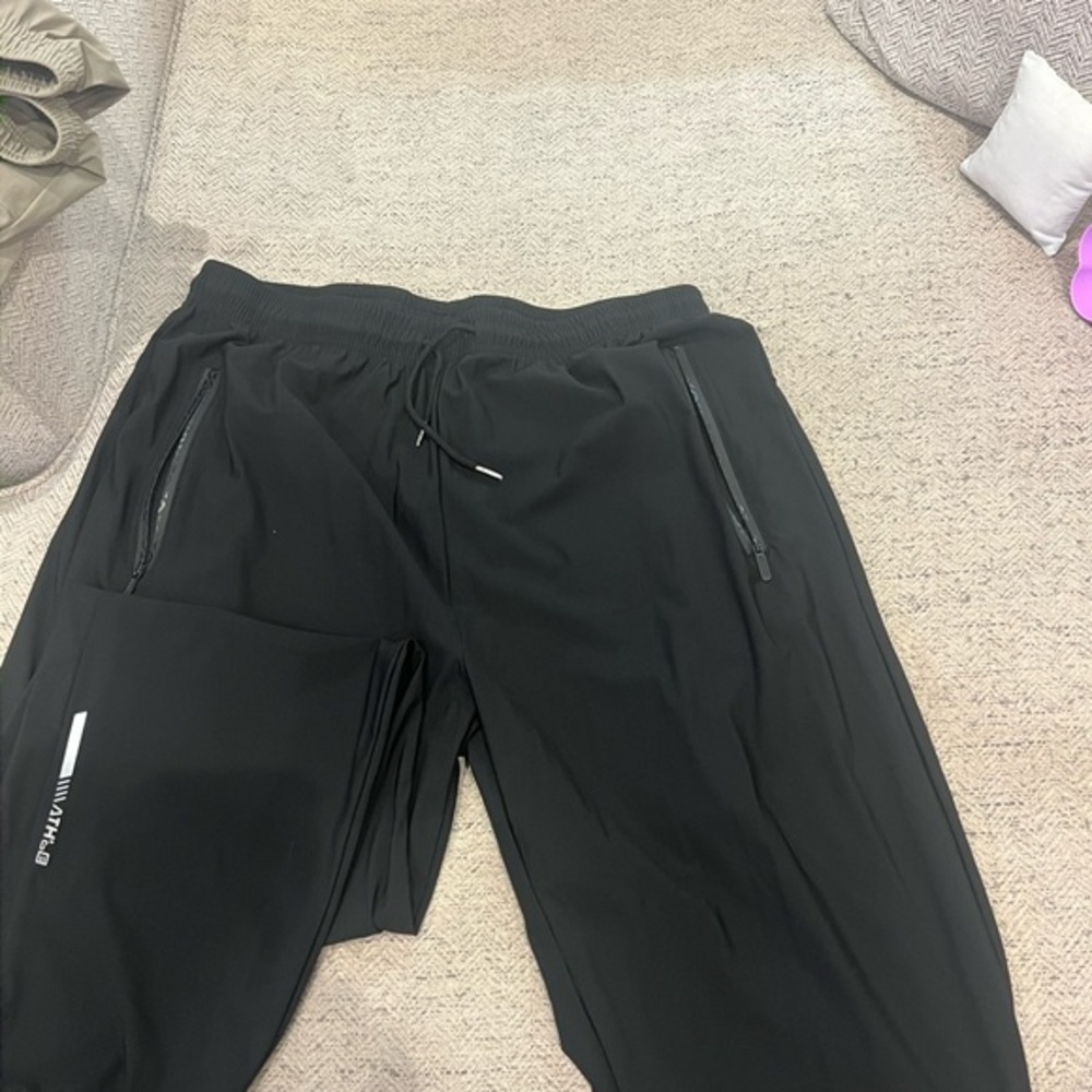 Black Athletic Joggers with Zipper Pockets